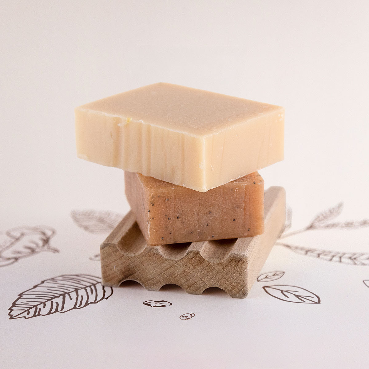 Porte savon en bois de hêtre massif