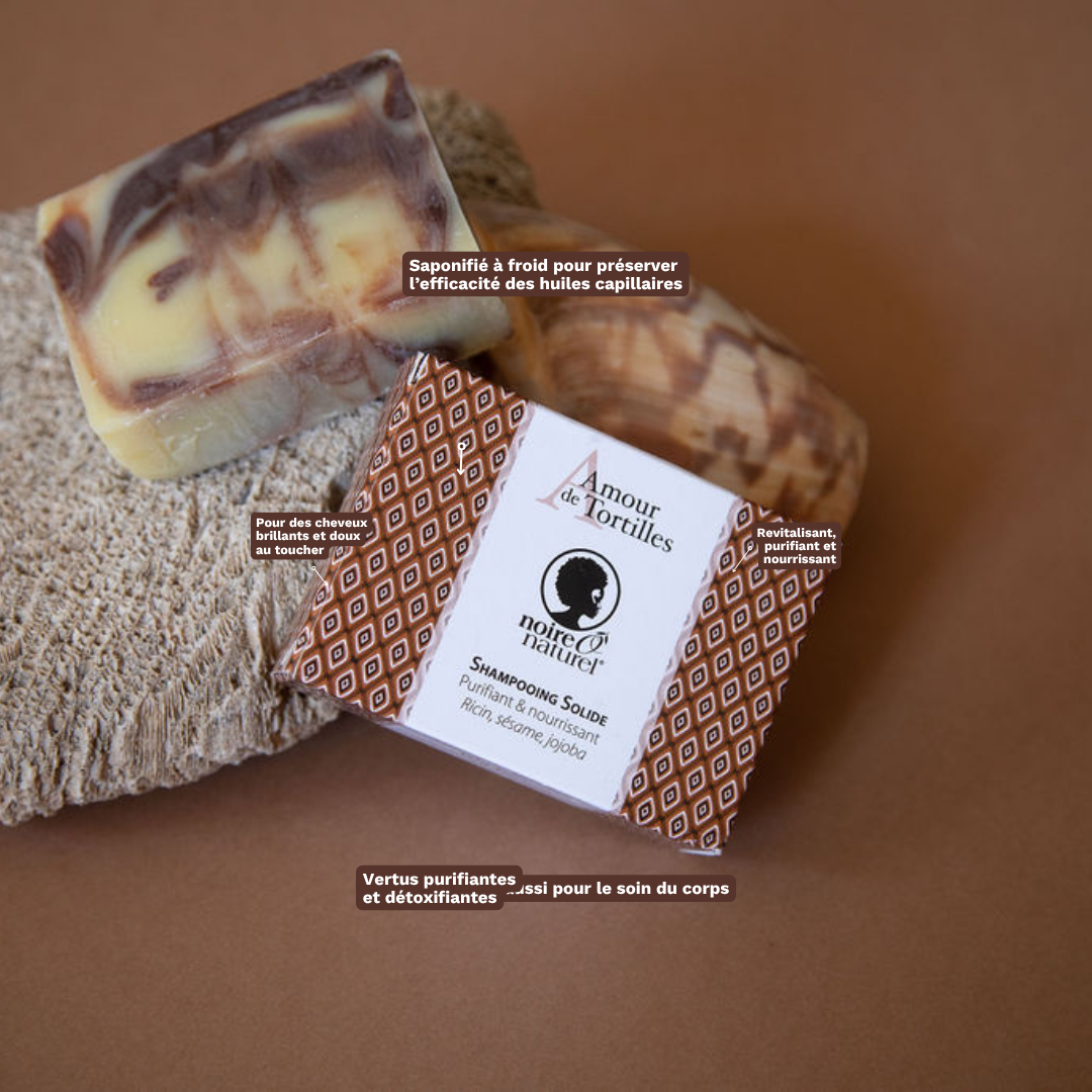 AMOUR DE TORTILLES - Shampooing Solide BIO Cheveux Secs, Frisés, Crépus, Locksés