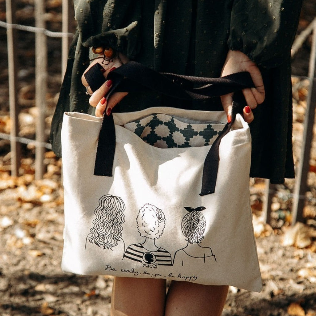 TOTE BAG BlackóNatural 100% Organic Cotton