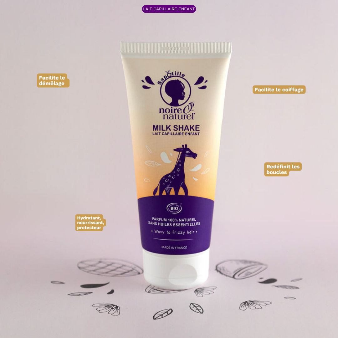 MILK SHAKE- Lait Capillaire Naturel Enfant  - Sans rinçage, Hydratant, Multifonction